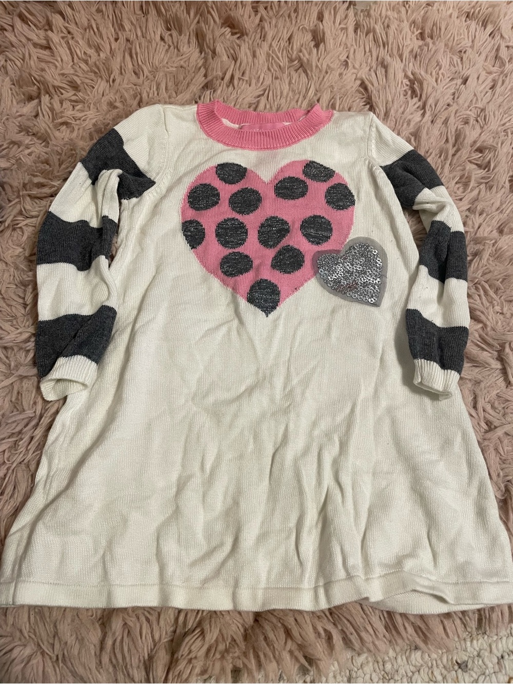 Design History Girls 2T Heart Sweater Dress